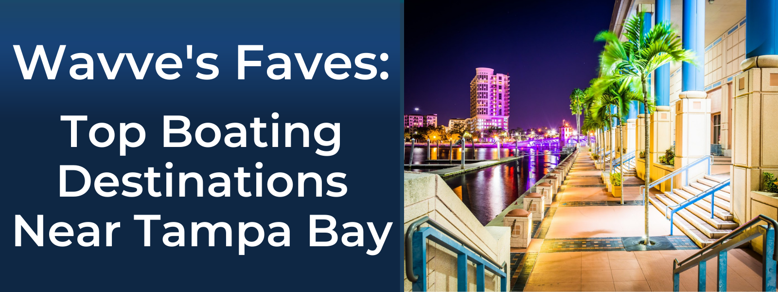 Aerial view of Tampa Bay at dusk, water in forefront 