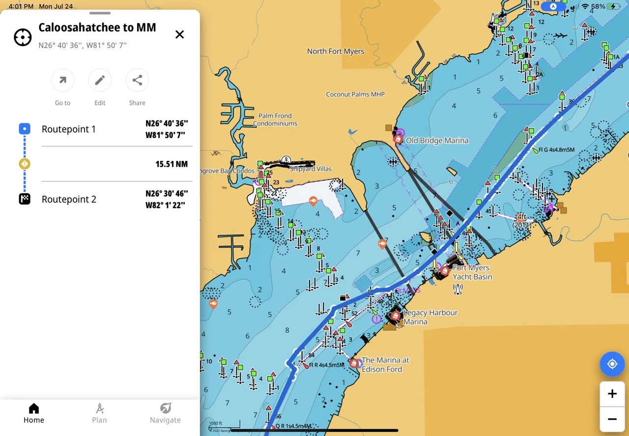 c-map overview screen