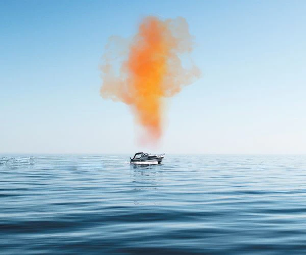 Orange smoke day or night